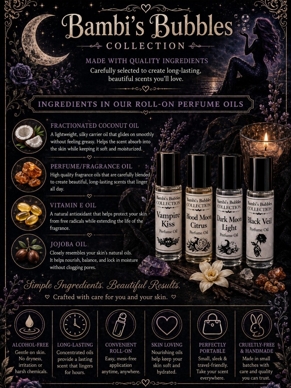 BACK & NEW SCENTS Bambis Bubbles Hand Crafted Alcohol- Free 10ml Roll On Perfume - Picture 11 of 11